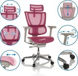 thumbnail of Sedia da ufficio / Poltrone direzionali ERGOHUMAN SLIM G GEN2 Tessuto in maglia rosa hjh OFFICE