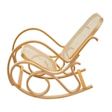 thumbnail of Mecedora M41, sillón columpio Sillón TV, madera maciza de ratán, certificado MVG ~ aspecto roble
