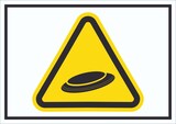 thumbnail of Vorsicht Frisbee Schild Symbol A4 Rückseite selbstklebend