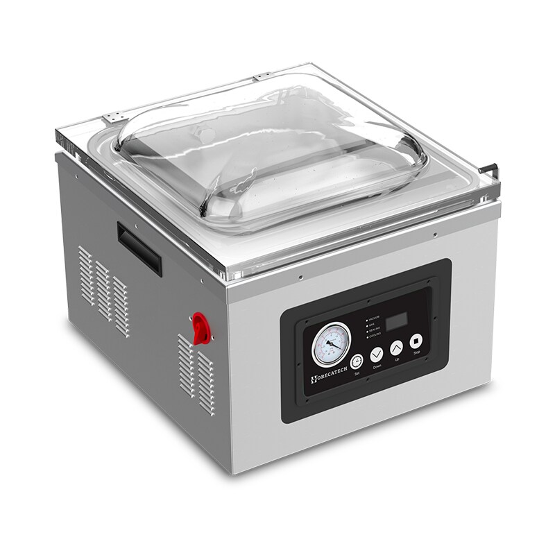 Macchina Sottovuoto a Campana Professionale - Corpo Inox, Vasca Alluminio, Barra Saldante 410mm Doppia Saldatura, Display Digitale