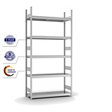 thumbnail of PROREGAL Weitspannregal Stecksystem T-Profil | HxBxT 300x150x40cm | 5 Ebenen | Stahlplatten-Fachboden | Fachlast 350kg | Verzinkt | Lagerregal