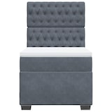 thumbnail of vidaXL Boxspringbett mit Matratze Dunkelgrau 90x200 cm Samt