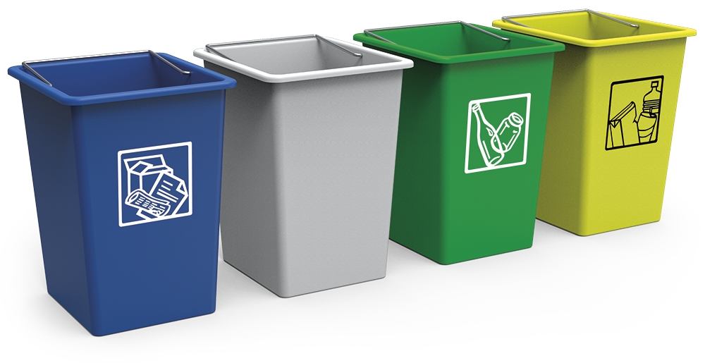 Contentor de lixo e reciclagem azul 26 lts.