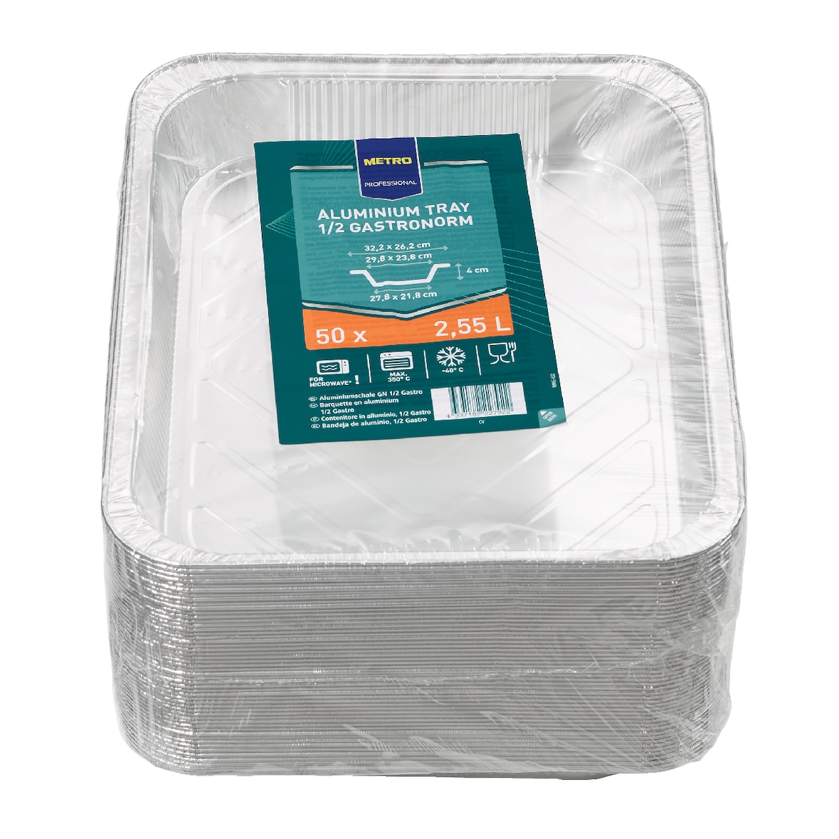 METRO PROFESSIONAL Aluminium schaal, aluminium, 2500 ml, zilver, 50 stuks
