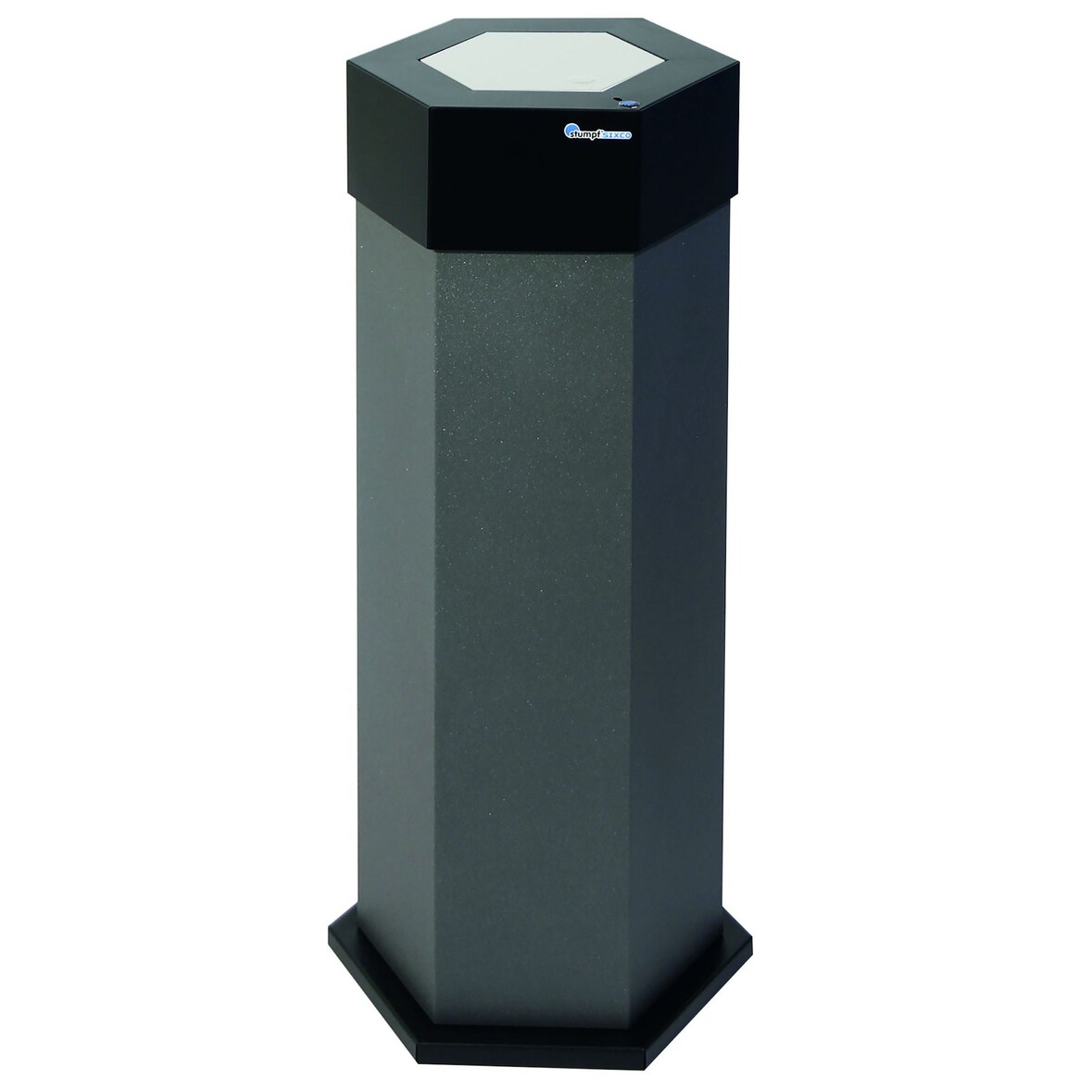 PROREGAL Abfallsammler mit Edelstahl-Einwurfklappe, 45L, HxBxT 83x32,5x37,5cm, Lichtgrau, Abfallbehälter, Abfalleimer, Abfalltrennung, Edelstahl