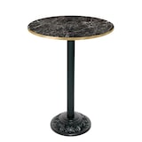 thumbnail of Restootab - Tavolo alto stile bistrot Ø70cm laminato marmo nero canti ottone