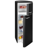 thumbnail of Exquisit Retro Kühl-Gefrierkombination RKGC270-45-H-160E mattschwarz, 206 l Fassungsvermögen