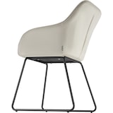 thumbnail of tectake Chaise de salle à manger en aspect velours rembourré crème et noir - 405921