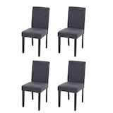 thumbnail of Juego de 4 sillas de comedor Silla de cocina Littau ~ textil, gris antracita, patas oscuras
