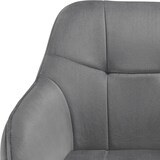 thumbnail of Stuhl Marilyn, Samtoptik, gesteppt  2er Setgrau/schwarz