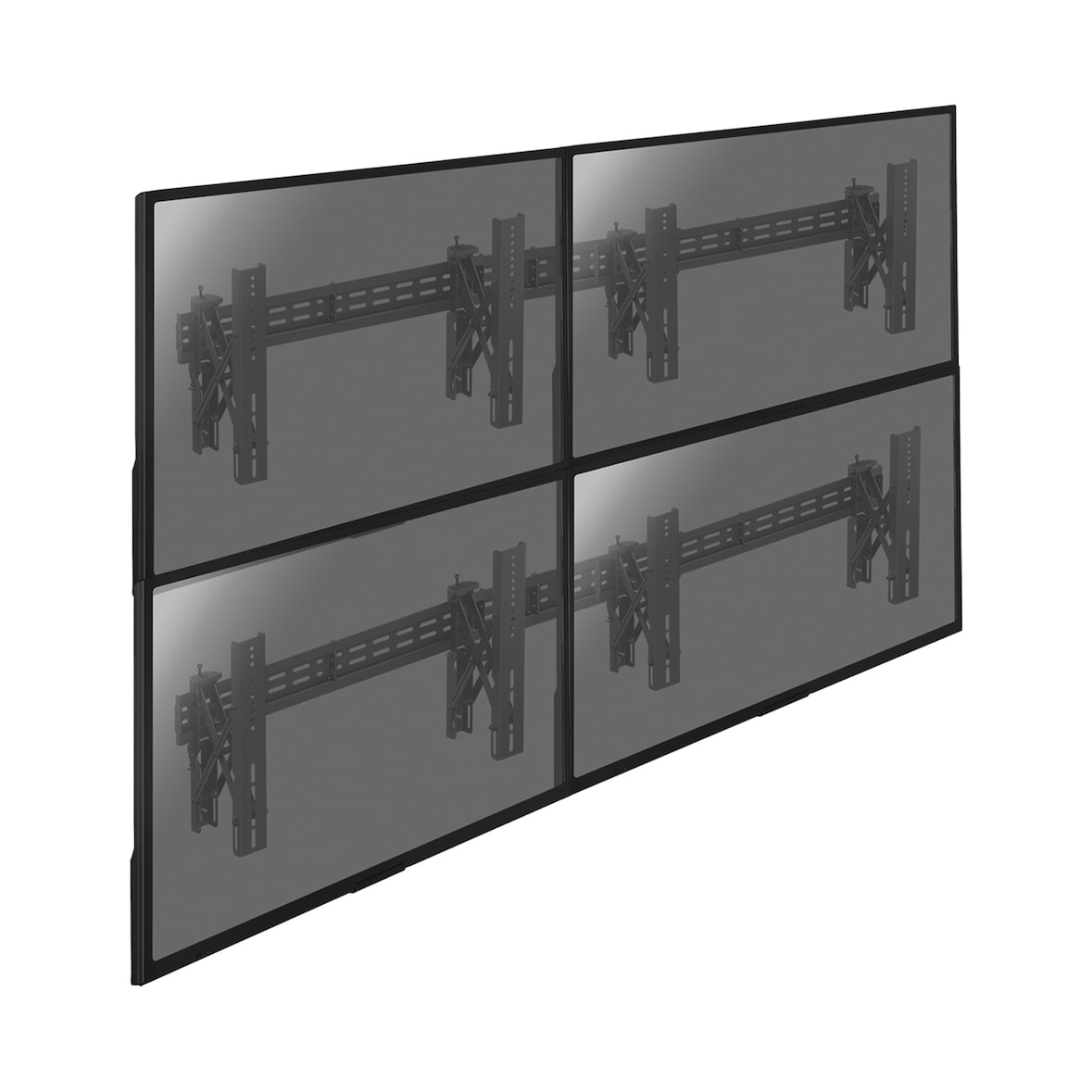 KIMEX - Soporte videowall para 4 pantallas TV 49"-65" Push Pull
