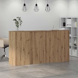 thumbnail of Bureau réception chêne artisanal 200x50x103,5cm bois ingénierie Modèle Atlas Infinite Classique