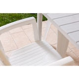 thumbnail of Set van 6 monoblock stoelen ANITA van polypropyleen met glasvezel, houtlook, stapelbaar voor buiten en tuin, bar en restaurant – Wit