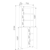 thumbnail of VCM Schuhschrank Lona Weiß / Buche H. 220 x B. 70 x T. 40cm