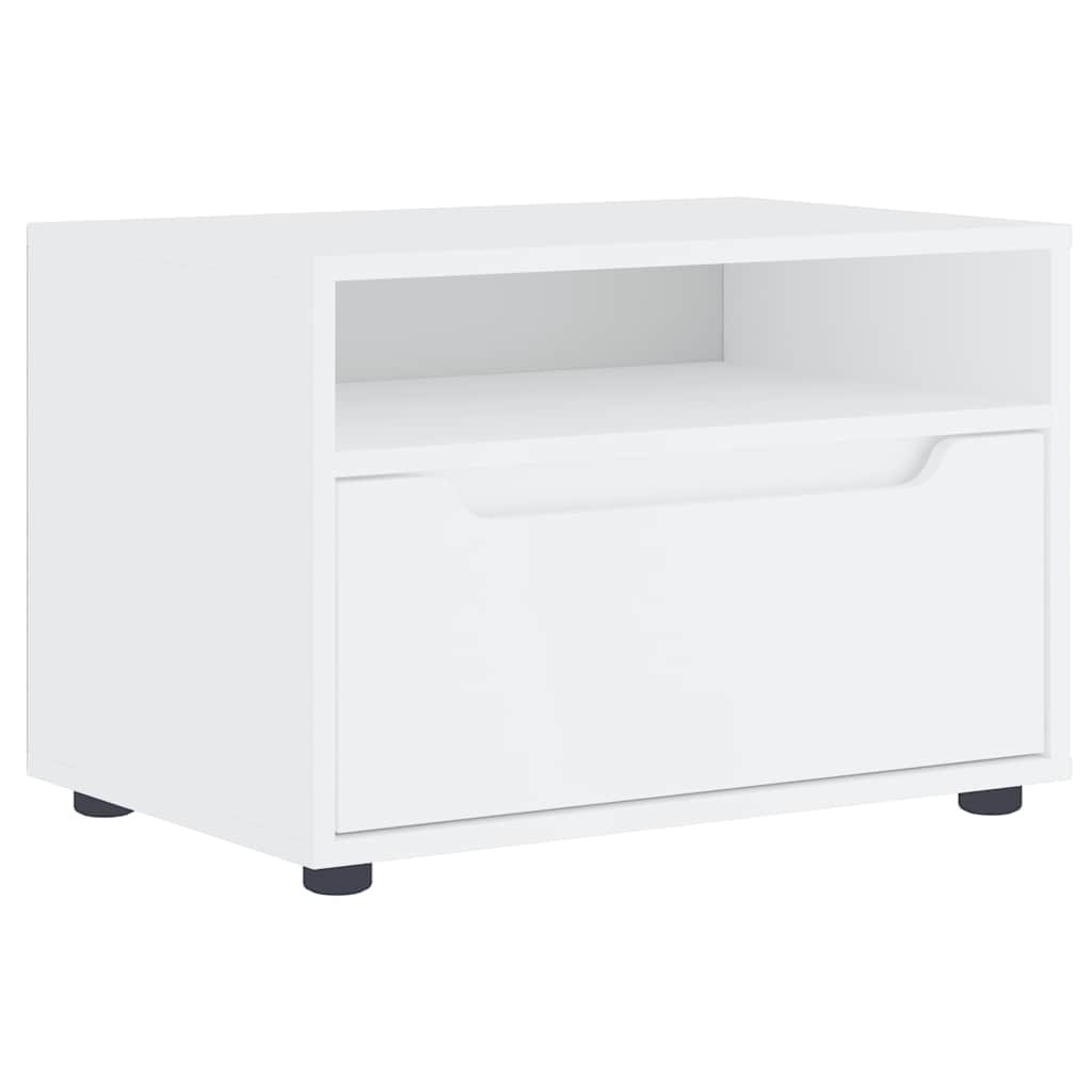 Helloshop26 - Meuble TV moderne gain de place avec tiroir et étagère 60 x 40 x 38 cm en bois d'ingénierie blanc 02_0058329
