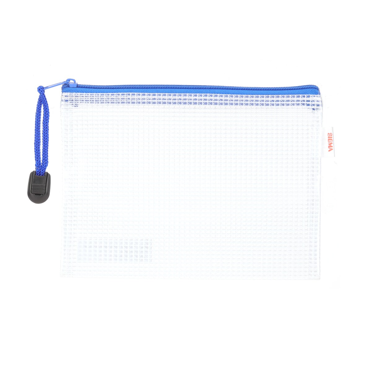 SIGMA Sachet à fermeture Éclair zippée ZP03, format A6, transparent/bleu, PVC, 1 compartiment