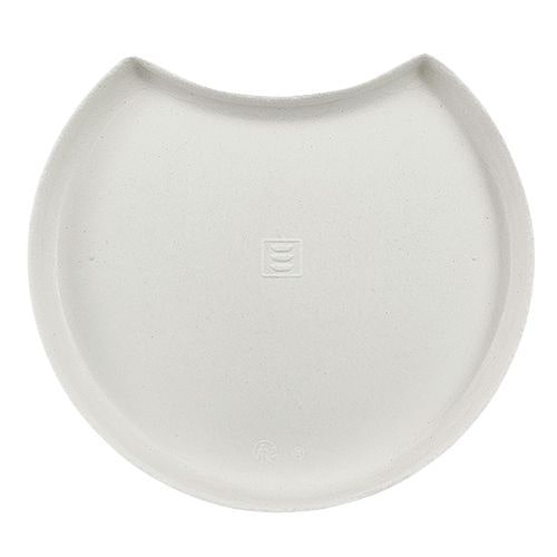 1200 Teller Zuckerrohr "pure" Halbmond Ø 12 cm · 1 cm weiss "Cella"
