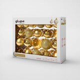 thumbnail of GLOUPIE Box 42 Palline Per Albero Di Natale In Vetro Resistente Oro, 3 Misure Ø 7, 6, 5 cm, In Diverse Finiture Color Oro