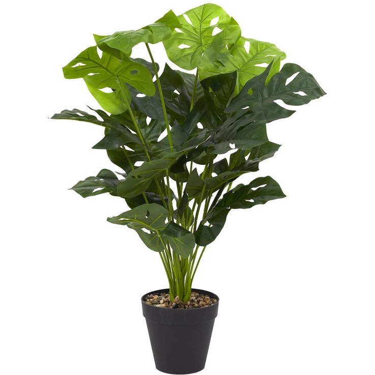 NATURN LIVING Monstera Deliciosa de Plástico - ø 16,5 x 70 cm - Planta Agujero - Plantas Falsas - Planta de Queso Suizo - Verde