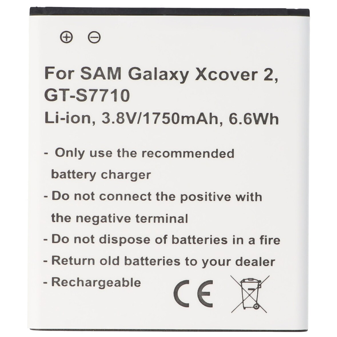 Samsung Galaxy XCover 2 Nachbau Akku nur passend für EB485159LU Akku GT-S7710