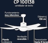 thumbnail of Ventilador de techo con luz Orbegozo CP 100138, motor DC, 6 aspas, 5 velocidades, mando a distancia, temporizador, 138 cm de diámetro, 50 W