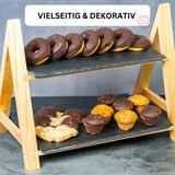 thumbnail of Westmark 2-stufige Naturschiefer-Etagère/Servier-Regal, Maße: 35,5 x 22 x 27 cm, Schiefer/Kiefer, Tapas + Friends, Anthrazit/Hellbraun, 69692260