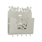 thumbnail of Porta-chaves de parede Romeo 28x5x24 cm em ferro pintado de marfim - Design moderno e decorativo com fixação na parede - Fabricado na Itália