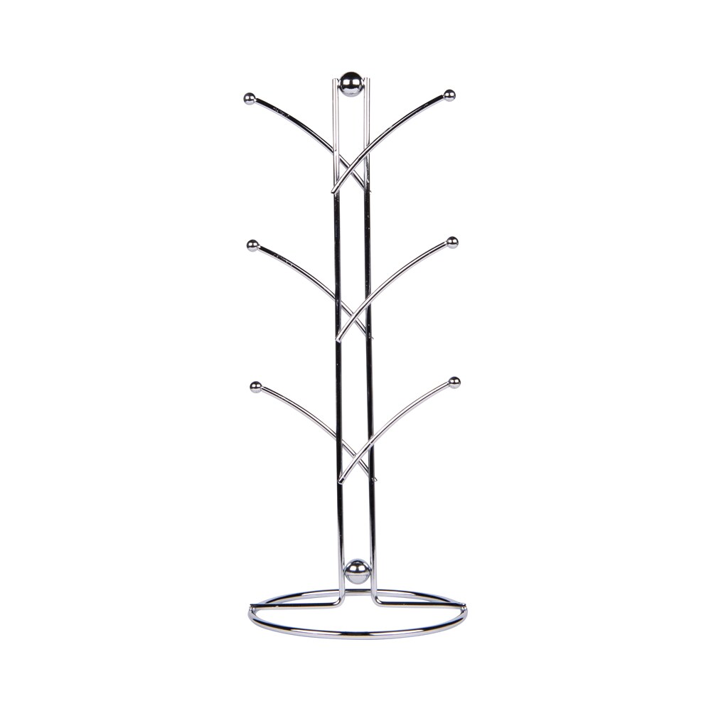 Porte 6 mugs 16x39 cm -  Argent / Métallique Rectangulaire Métal Table Passion 16.00x16.00 cm