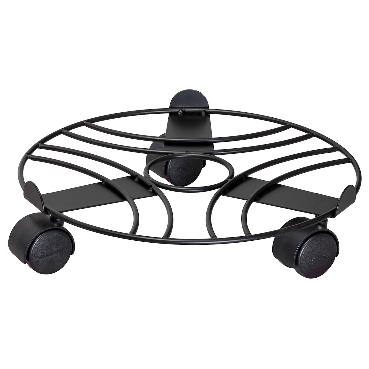 WAGNER Pflanzenroller BLACK EDITION Ø 30 x 6,5 cm, für innen, Stahl, schwarz, Randbegrenzung, Tragkraft 60 kg - 20093501