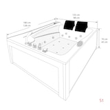 thumbnail of Whirlpool Pool Badewanne Eckwanne Wanne W12H-TH-C 180x135cm passive Schlauch-Reinigung