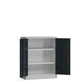 thumbnail of Metallschrank abschließbar Flügeltürenschrank Aktenschrank 100x80x38cm grau/anthrazit X-530318