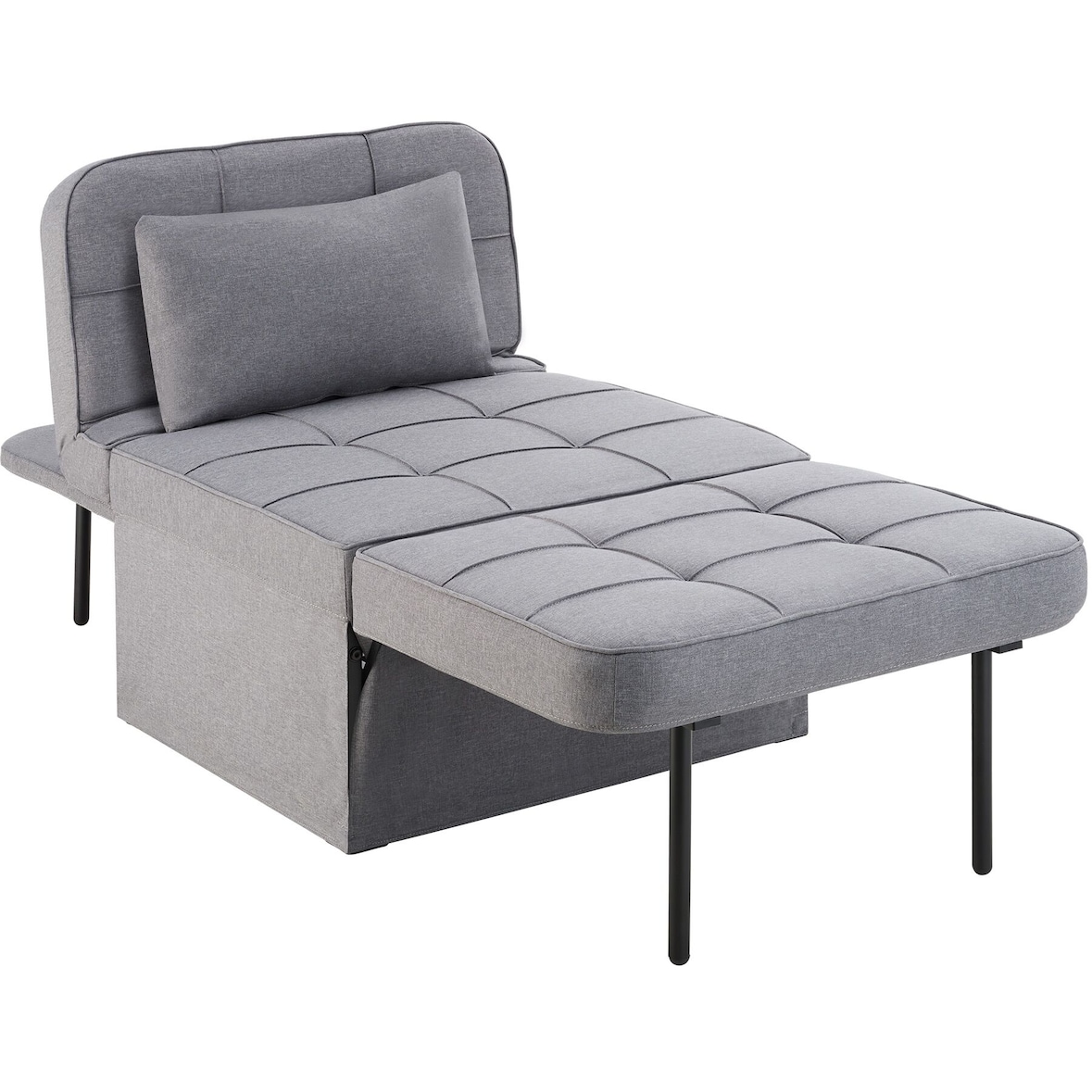 tectake Fauteuil de relaxation PONTO 4-en-1 réglable sur 6 positions - gris - 405305