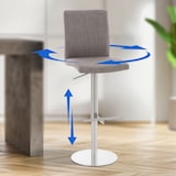 thumbnail of Conjunto de 2 bancos de bar Cobertura em tecido Cadiz aço inoxidável/cinza