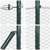 thumbnail of vidaXL Zaunpfosten Grün 100 x 0,8 m (36 mm Maschenweite) Stahl und PVC