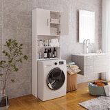 thumbnail of Mobile Sopra Lavatrice Asciugatrice Armadio Mobiletto Bagno Mobili Salvaspazio Armadietto A Colonna Per Lavanderia Coprilavatrice 190x26x64 Cm Bianco