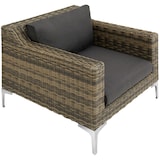 thumbnail of tectake Ensemble modulable en rotin Villanova ensemble 1, 2 places en aluminium - gris anthracite chiné - 404655