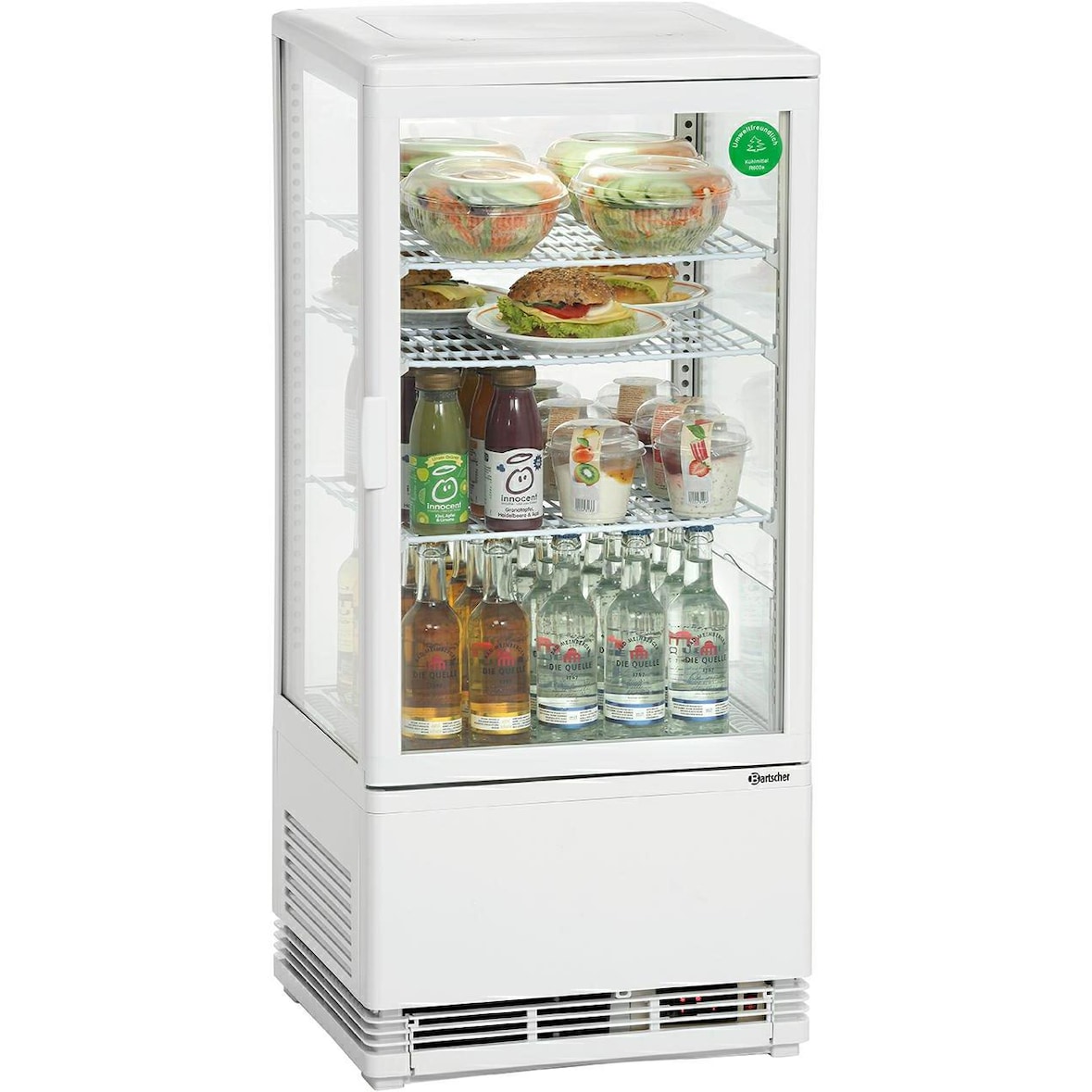 Bartscher Mini-Kühlvitrine 78L, weiß