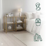 thumbnail of Relaxdays Konsolentisch, HxBxT: 73 x 100 x 30 cm, Metall, Glas, schmale Konsole Flur, Flurtisch mit 3 Ablagen, gold