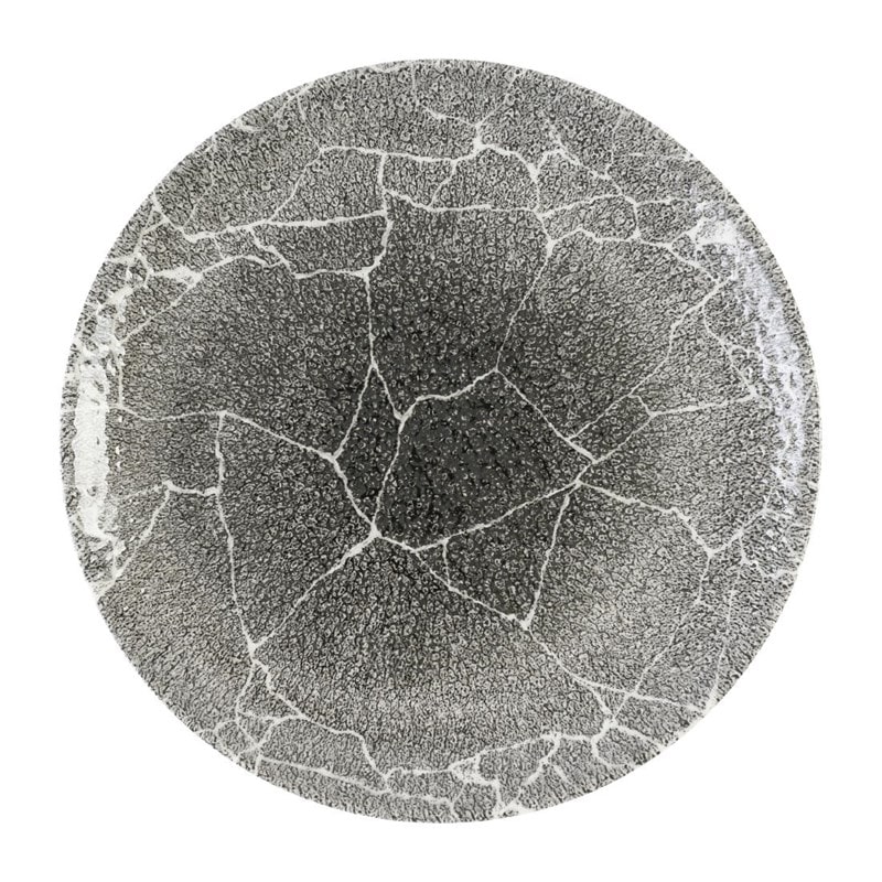 Churchill Studio Prints Kintsugi Quartz Black Coupé Plates, 260 mm, (12 stuks)