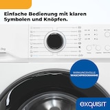 thumbnail of Exquisit Waschmaschine 6kg, Energieeffizienzklasse A, max. 1000 U/min, ECO 40-60, Höhenverstellbare Füße, 16 Waschprogramme, WA56110-020A weiss