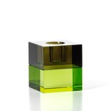 thumbnail of Bazar Bizar Kandelaar van gerecycled glas 5x5x5.5 cm rookgroen - Set van 6