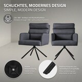 thumbnail of ML-Design – Esszimmerstühle drehbar 4er Set – Anthrazit | mit Armlehnen & Rückenlehne, Auto-Position, Polyesterbezug, Metallbeine