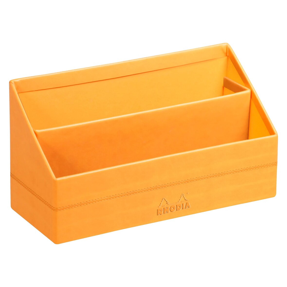 Rhodiarama Briefständer aus Kunstleder, 25x10x14cm - Orange 118840C