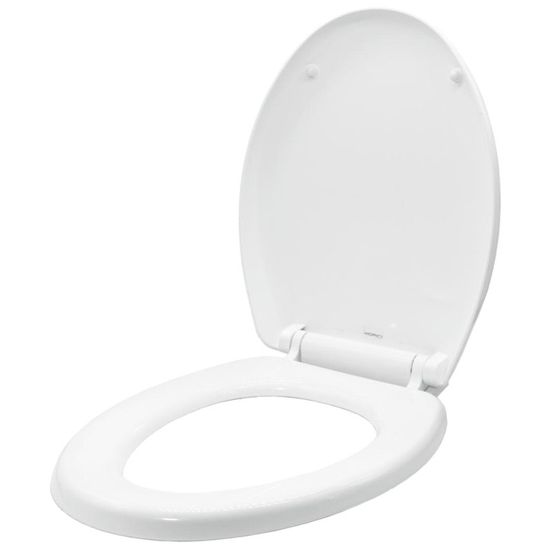 Sedile Wc Copri Water Tavoletta Vaso Universale Bianco Polipropilene PP Sistema Soft Closing Bagno, 1