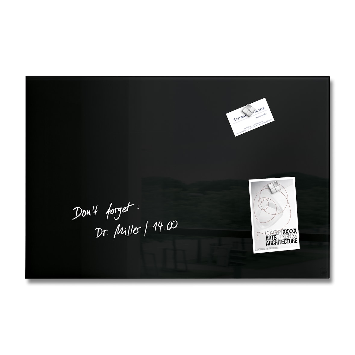 Sigel GL120 Glas-Magnettafel / Magnetboard Artverum, 40x60 cm, schwarz