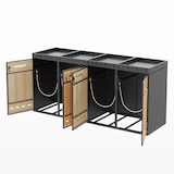 thumbnail of Merax Mülltonnenbox für 4x 240L Tonnen, mit Pflanzdach, 264 x 80 x 124 cm, verzinkter Stahl, Grau