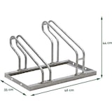 thumbnail of BRASQ Fietsenrek voor 2 Fietsen - Fietsentandaard - Fietsrek - Fietsbeugel voor Vloer Inclusief bevestigingsmateriaal - Zilver