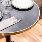 thumbnail of Set Terrassentisch Marmor schwarz und 2 Stühle schwarz - Oviala