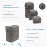 thumbnail of Intirilife Fußstütze Reise Hocker Kissen in Grau - 46 x 28 x 47.5 cm - Fuß Stützkissen Aufblasbar Faltbar mit Tasche und Luftpumpe für Unterwegs
