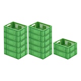 thumbnail of PROREGAL 12x Eurobehälter Obst- und Gemüsekasten | HxBxT 14,2x30x40cm | 13 Liter | Grün | Obst-Gemüsekiste, Obstkorb, Transportbox